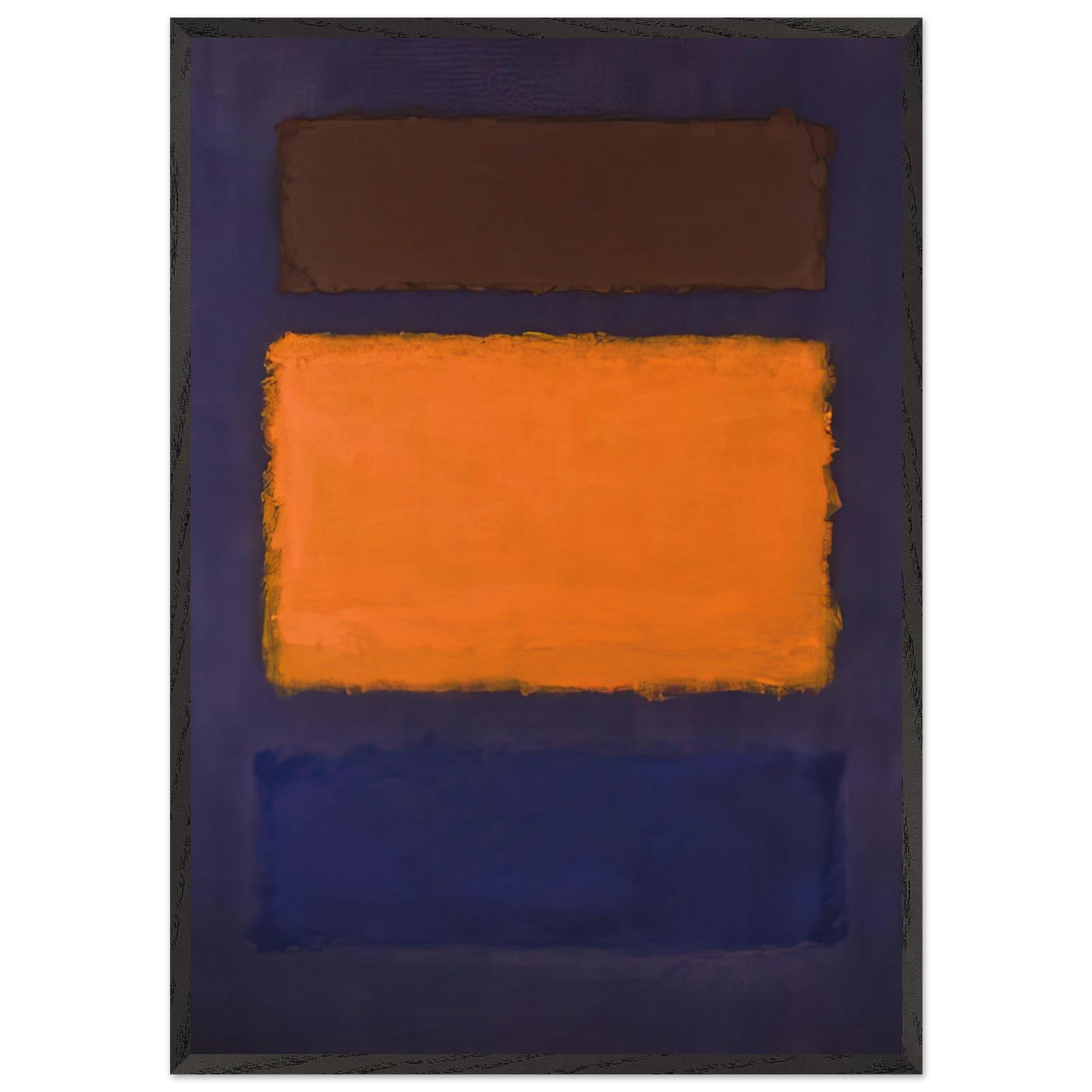 Brown Orange Blue on Maroon - c1963 United States - Mark Rothko 70x100 cm / 28x40 inches Framed Art Print – Black Wooden Frame