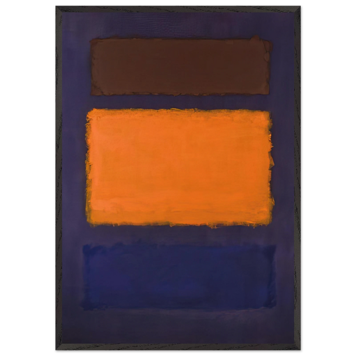 Brown Orange Blue on Maroon - c1963 United States - Mark Rothko 70x100 cm / 28x40 inches Framed Art Print – Black Wooden Frame