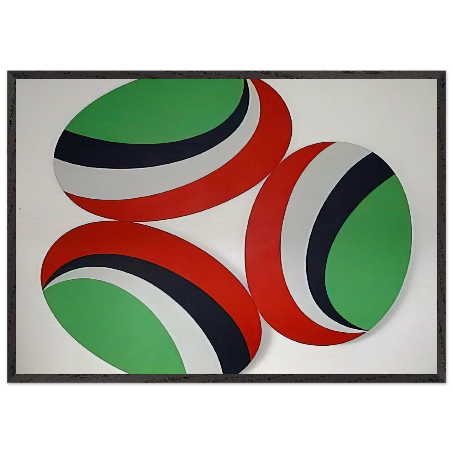 Oh Happy Day Constellation series - Hard Edge Painting - Leon Polk Smith 70x100 cm / 28x40 inches Framed Art Print – Black Wooden Frame