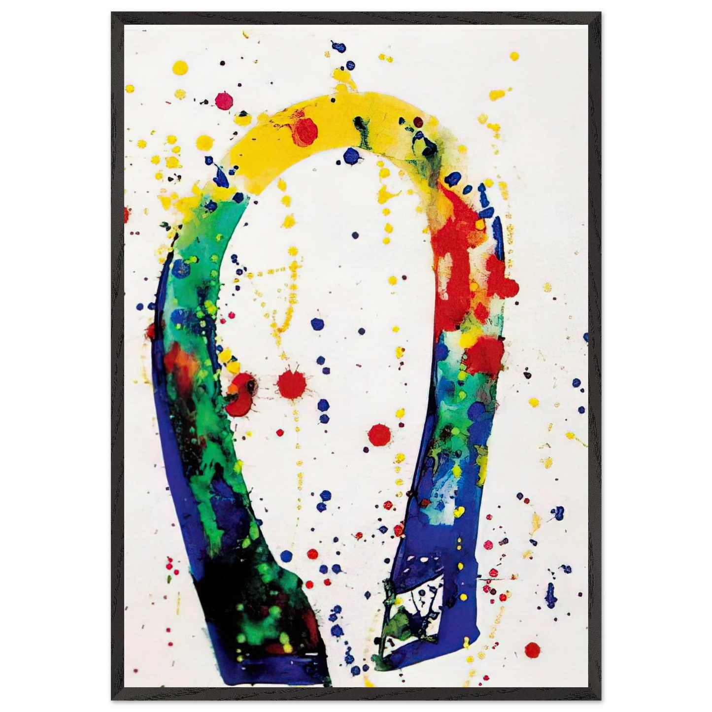 Sculpture Drawing Toyko SF65-018 - Sam Francis 70x100 cm / 28x40 inches Framed Art Print – Black Wooden Frame