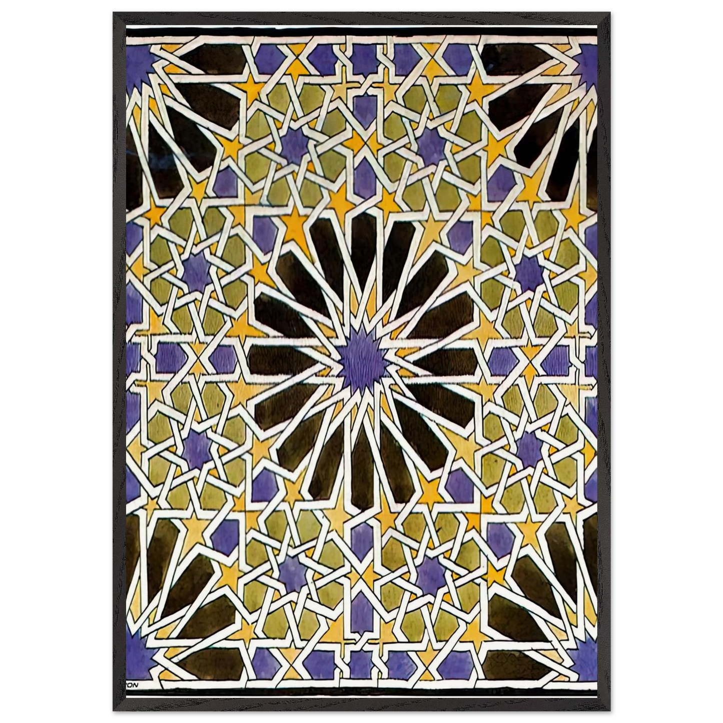 MURAL MOSAIC IN THE ALHAMBRA - MC Escher 70x100 cm / 28x40 inches Framed Art Print – Black Wooden Frame | Maurits Cornelis Escher Prints