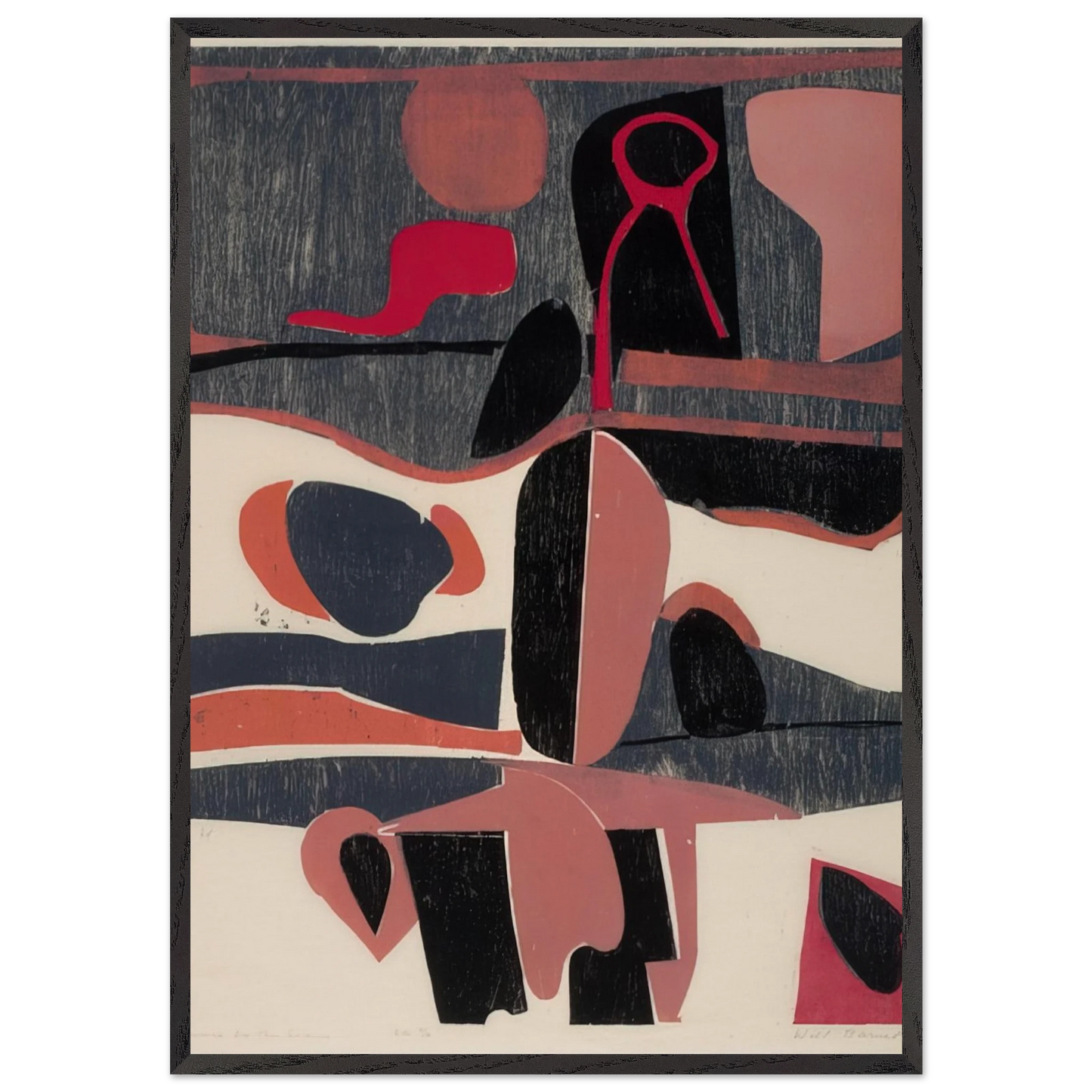 Province by the Sea - 1959 United States - Will Barnet 70x100 cm / 28x40 inches Framed Art Print – Black Wooden Frame