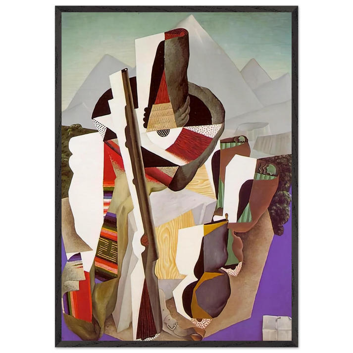 ZAPATISTA LANDSCAPE THE GUERRILLA 1915 - Diego Rivera 70x100 cm / 28x40 inches Framed Art Print – Black Wooden Frame