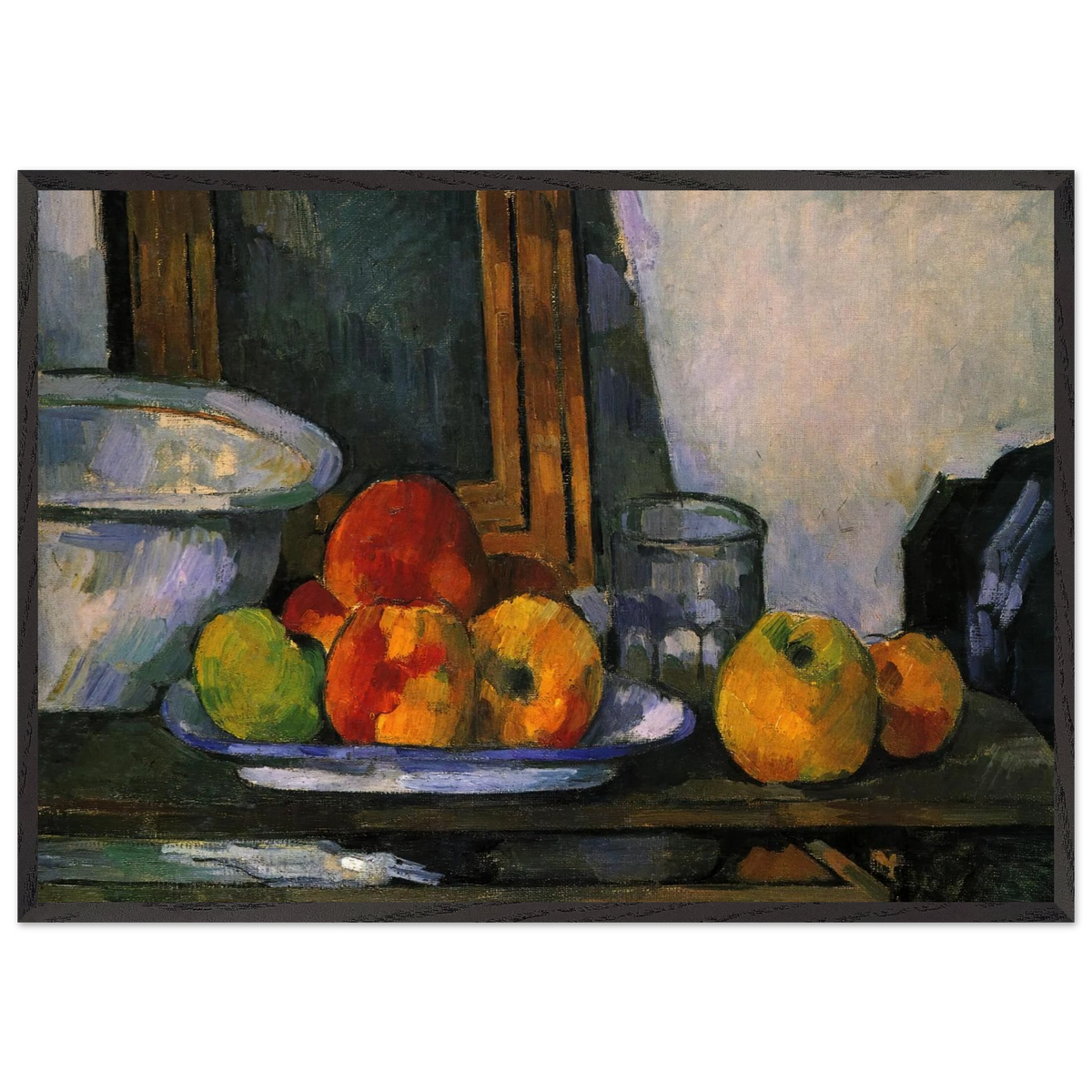 Still life with open drawer - Paul Cezanne 70x100 cm / 28x40 inches Framed Art Print – Black Wooden Frame