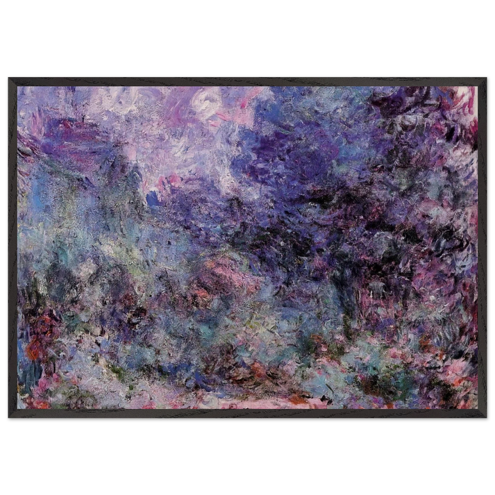The House Seen from the Rose Garden 3 - claude monet 70x100 cm / 28x40 inches Framed Art Print – Black Wooden Frame