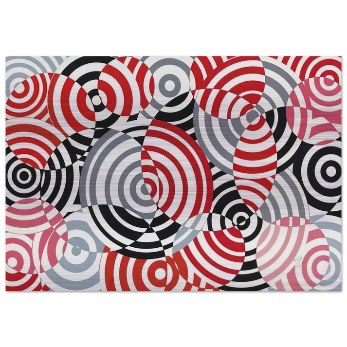 Interférences en rouge et gris No. 640 - 1963 - Antonio Asis Brushed Aluminum Print - 70x100 cm / 28x40 inches | Antonio Asis Aluminum Print | Antonio Asis Prints