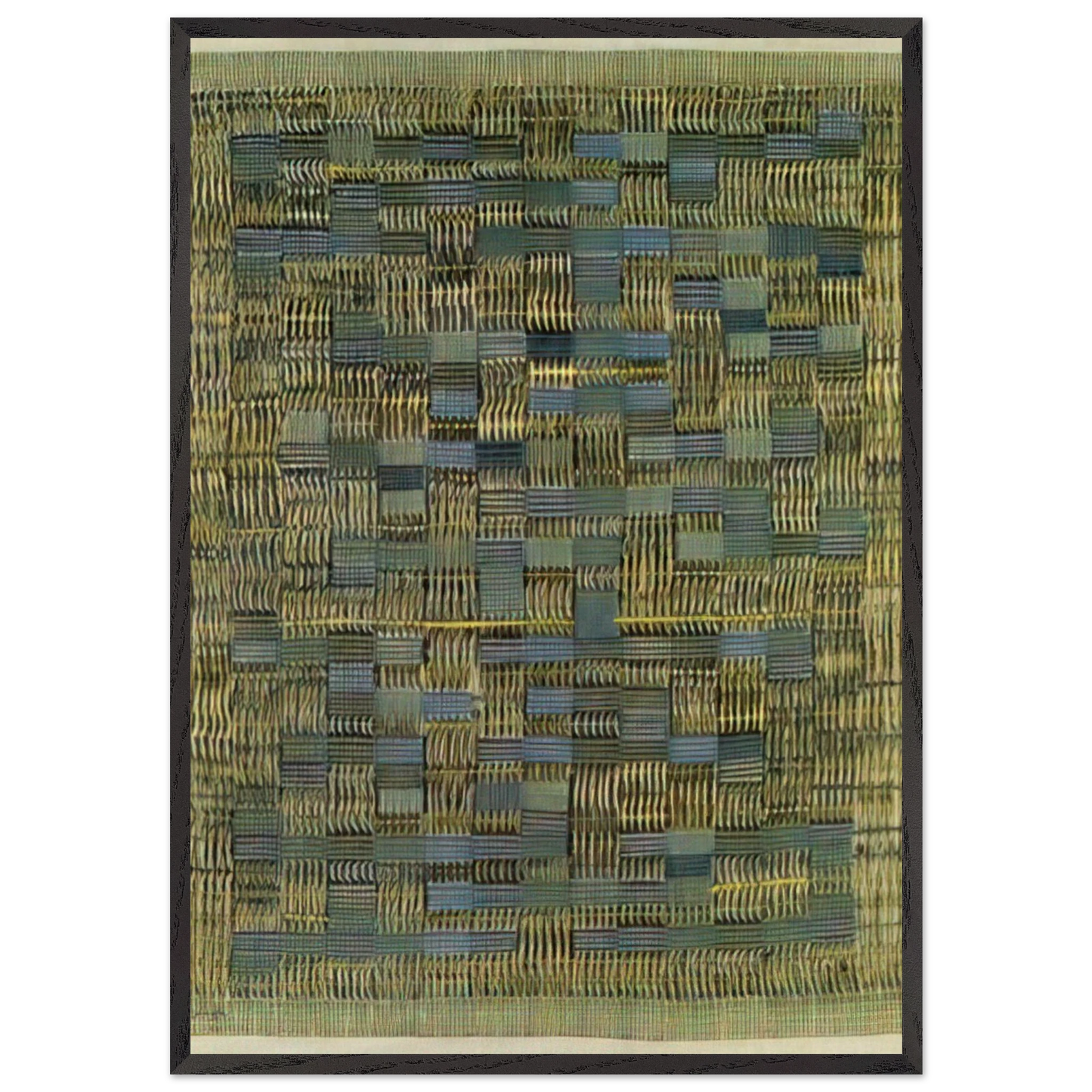 TIKAL 1958 - Anni Albers 70x100 cm / 28x40 inches Framed Art Print – Black Wooden Frame