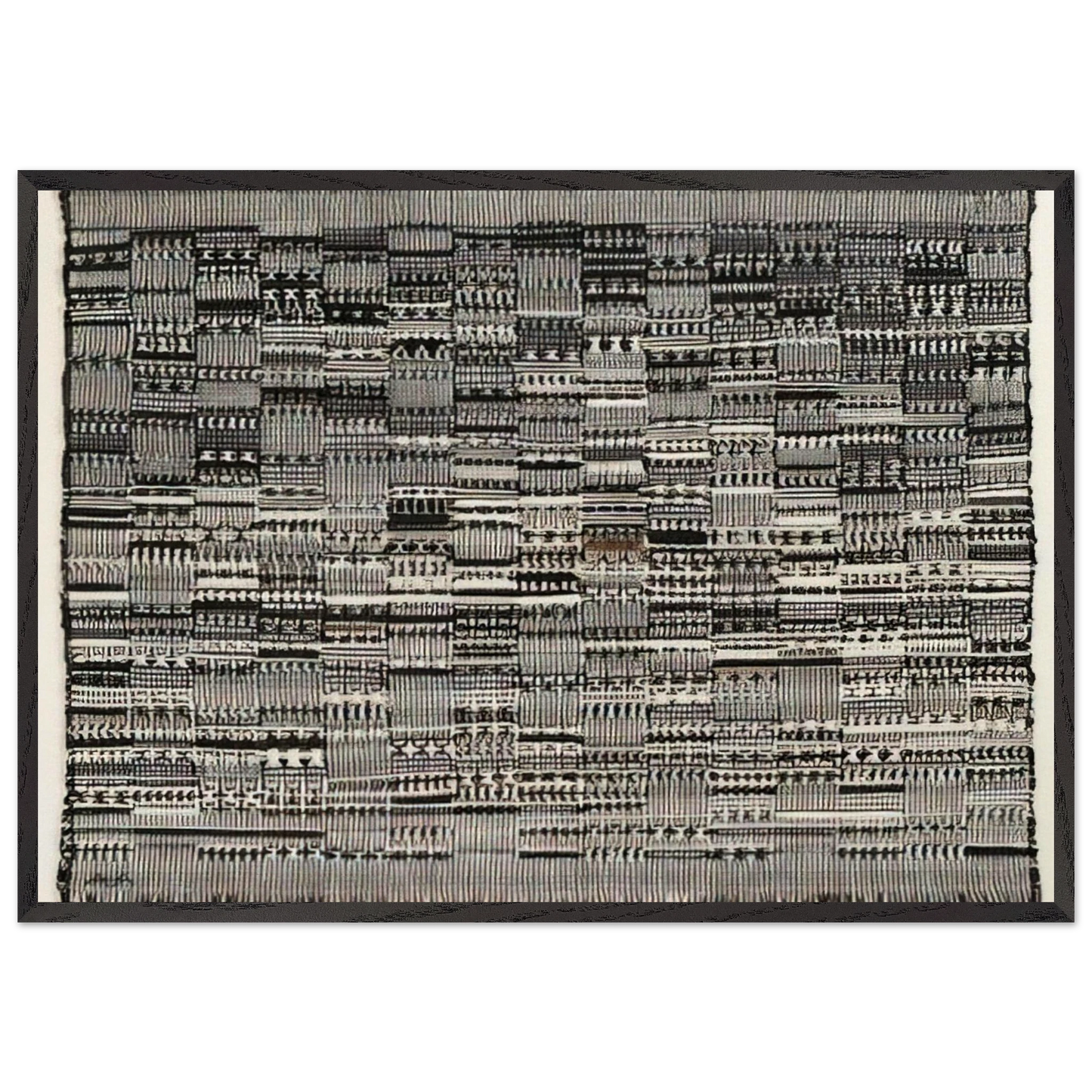 OPEN LETTER 1958 - Anni Albers 70x100 cm / 28x40 inches Framed Art Print – Black Wooden Frame