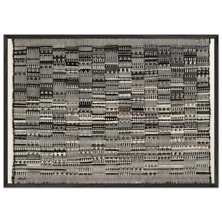 OPEN LETTER 1958 - Anni Albers 70x100 cm / 28x40 inches Framed Art Print – Black Wooden Frame