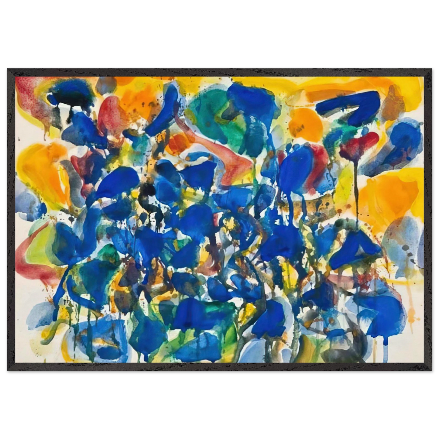 Untitled SF-56-003 - Sam Francis 70x100 cm / 28x40 inches Framed Art Print – Black Wooden Frame