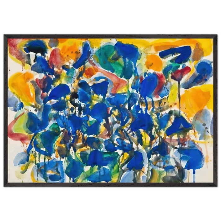 Untitled SF-56-003 - Sam Francis 70x100 cm / 28x40 inches Framed Art Print – Black Wooden Frame