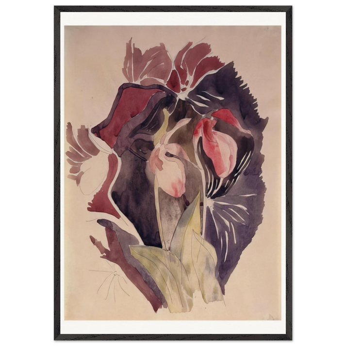 Wild Orchids - 1920 - Charles Demuth 70x100 cm / 28x40 inches Framed Art Print – Black Wooden Frame