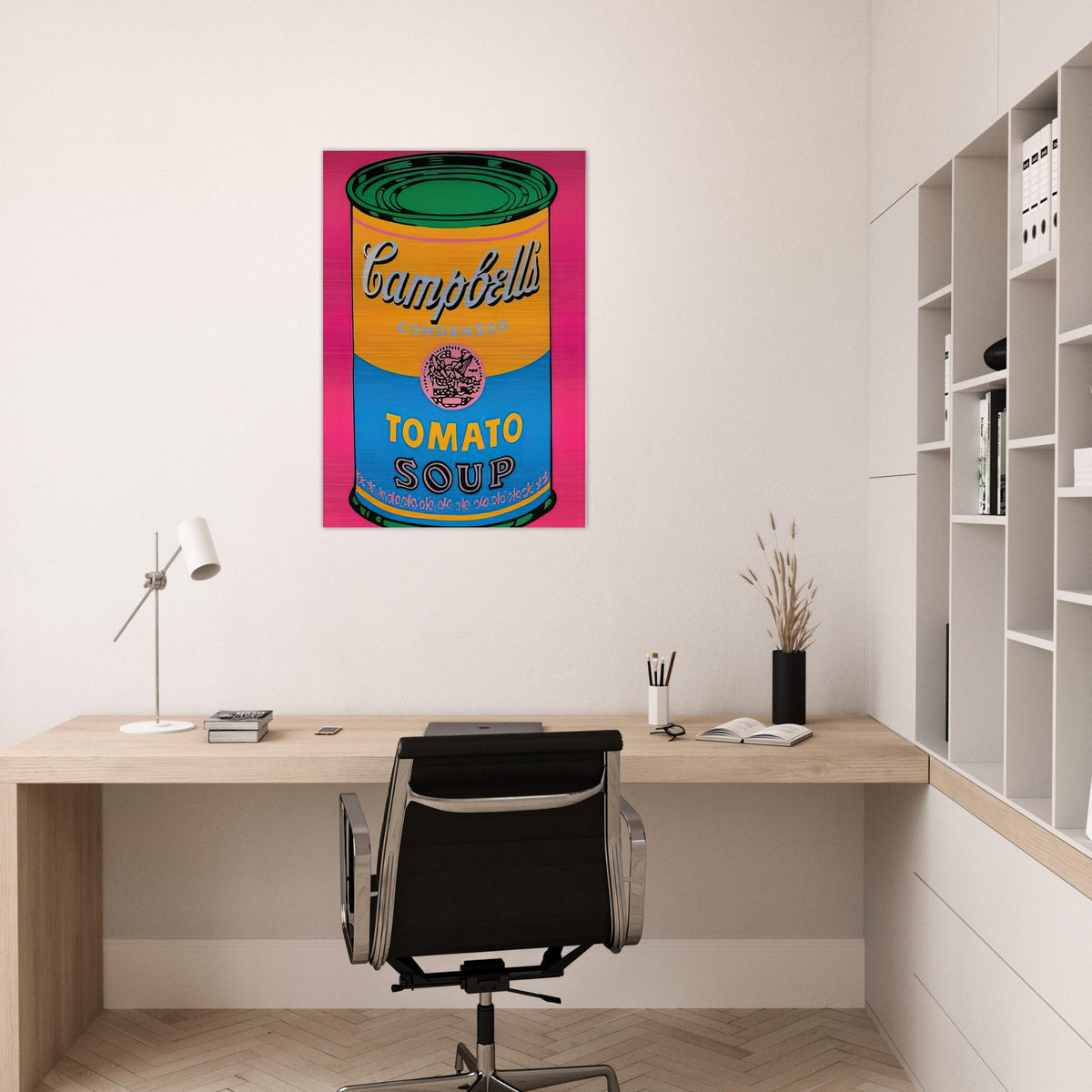 Campbell's Soup Can - Andy Warhol Brushed Aluminum Print - 70x100 cm / 28x40 inches | Andy Warhol Aluminum Print | Andy Warhol Prints