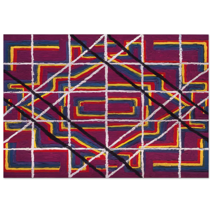 Spanish Door Design Purple - 1959 - Alfred Jensen Brushed Aluminum Print - 70x100 cm / 28x40 inches | Alfred Jensen Aluminum Print | Alfred Jensen Prints