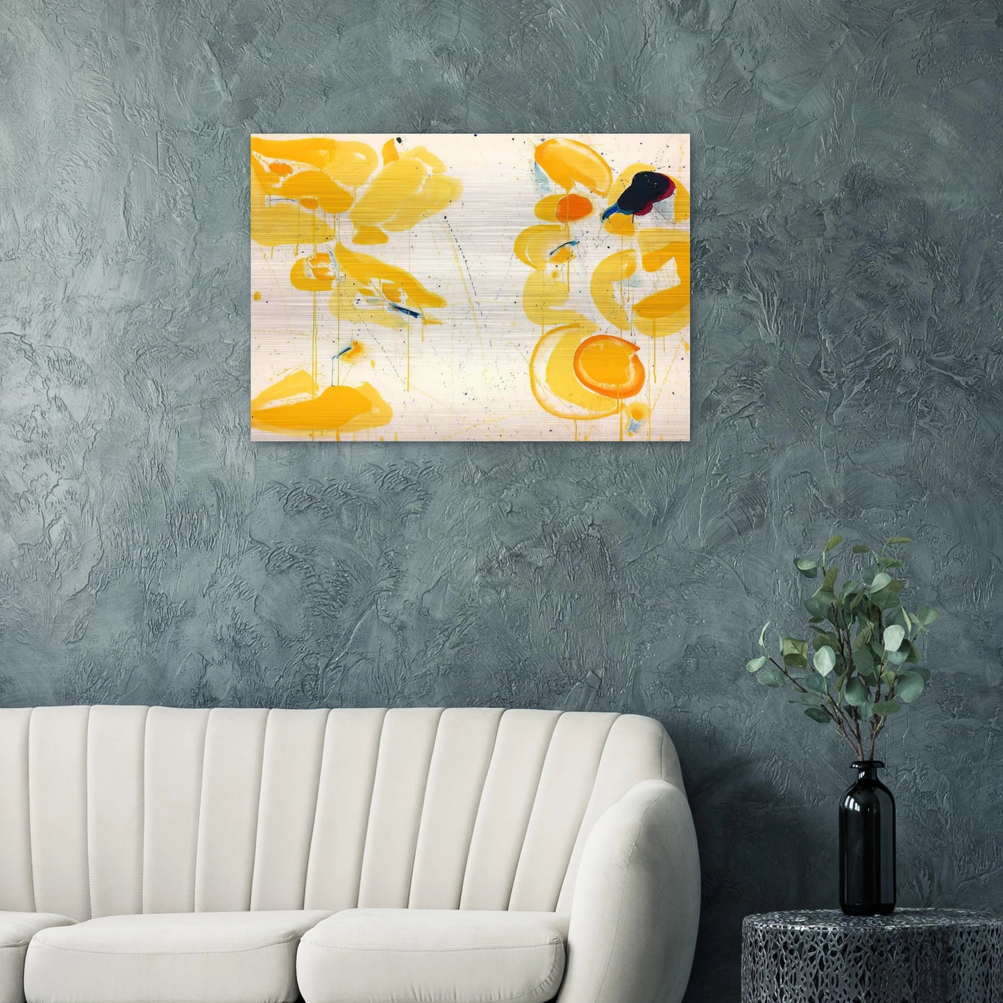 Untitled Yellow - Sam Francis Brushed Aluminum Print - 70x100 cm / 28x40 inches | Sam Francis Aluminum Print | Sam Francis Prints