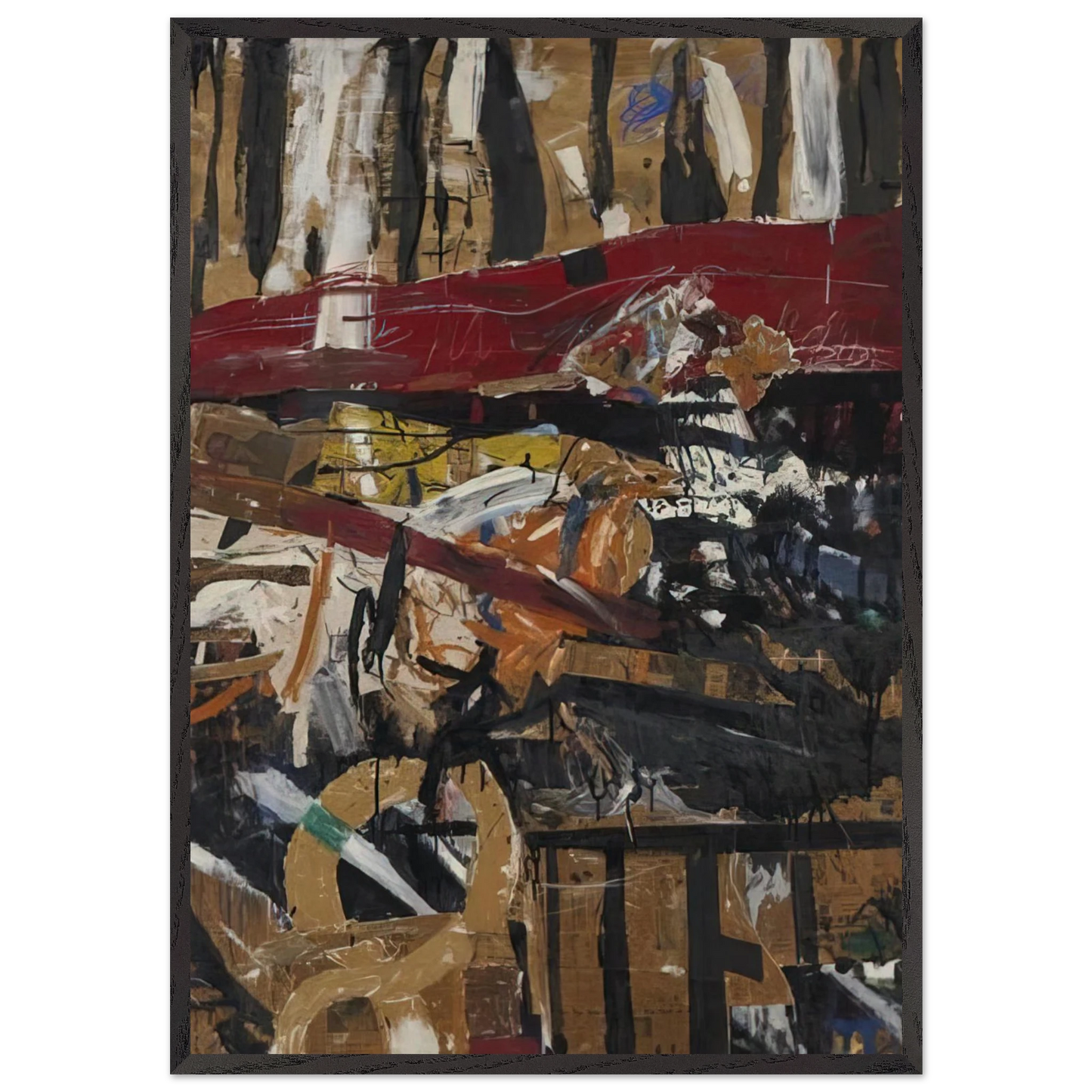 Caged Pheasant 2 - Allan Kaprow 70x100 cm / 28x40 inches Framed Art Print – Black Wooden Frame