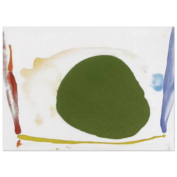 Helen Frankenthaler - Thanksgiving Day - 1973 Wall art - 30x30 cm / 12x12 Inches - Premium Wooden Framed Poster With Fine Art Paper - White frame