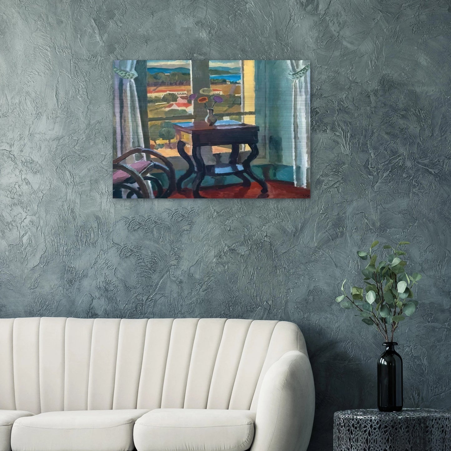 INTERIOR WITH A TABLE 1921 - Vanessa Bell Brushed Aluminum Print - 70x100 cm / 28x40 inches | Vanessa Bell Aluminum Print | Vanessa Bell Prints
