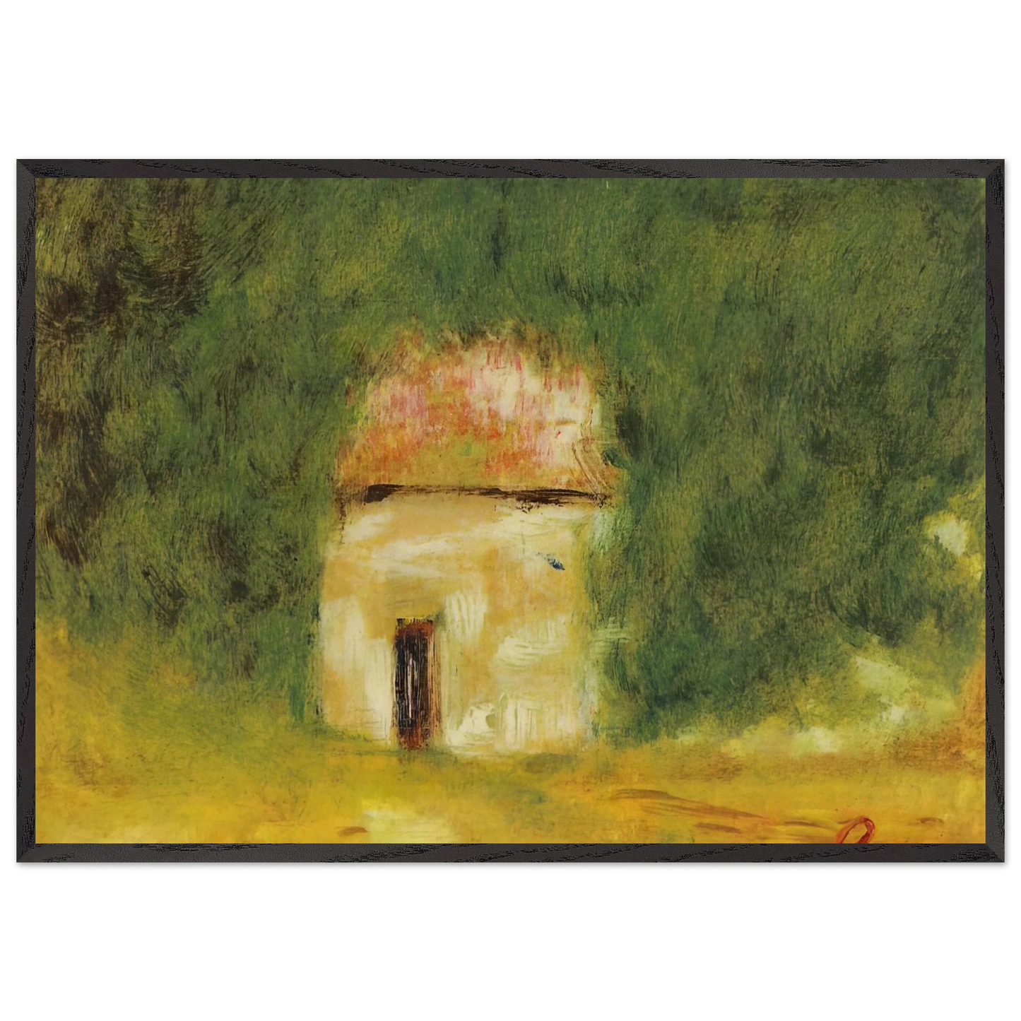 The Little House - Pierre-Auguste Renoir 70x100 cm / 28x40 inches Framed Art Print – Black Wooden Frame