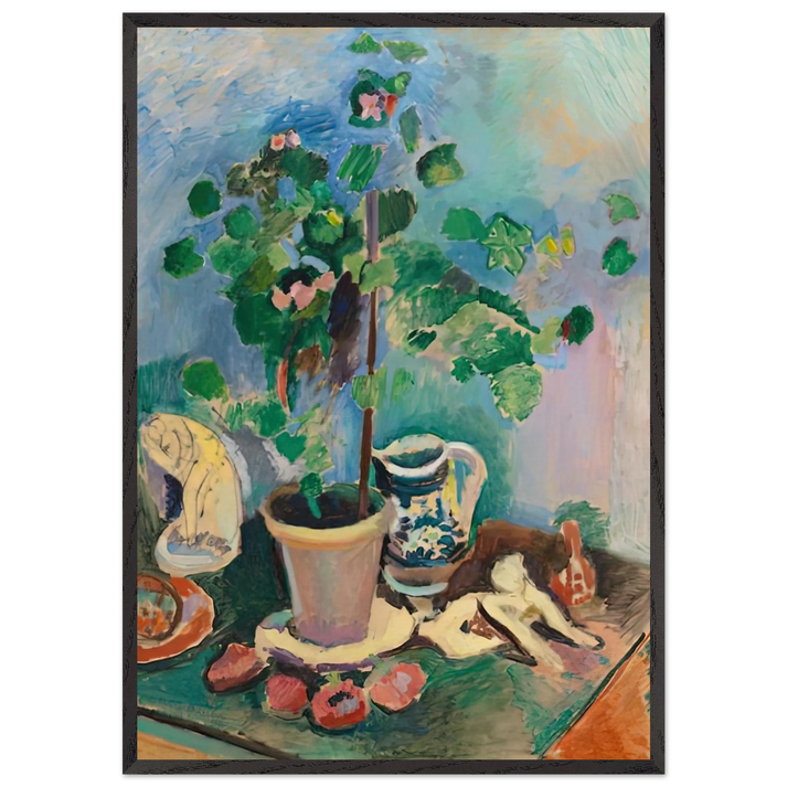 THE GERANIUM 1906 - Henri Matisse 70x100 cm / 28x40 inches Framed Art Print – Black Wooden Frame