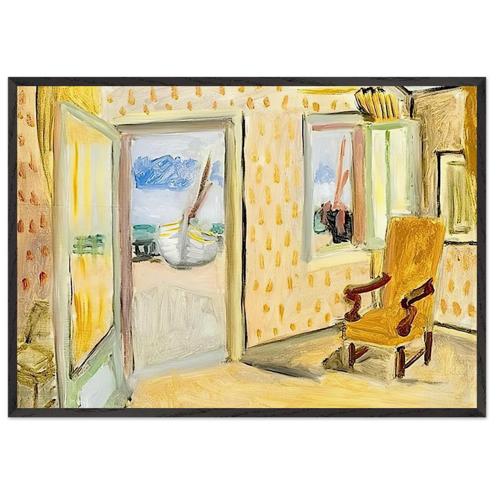 INTERIOR OPEN DOOR 1920 - Henri Matisse 70x100 cm / 28x40 inches Framed Art Print – Black Wooden Frame