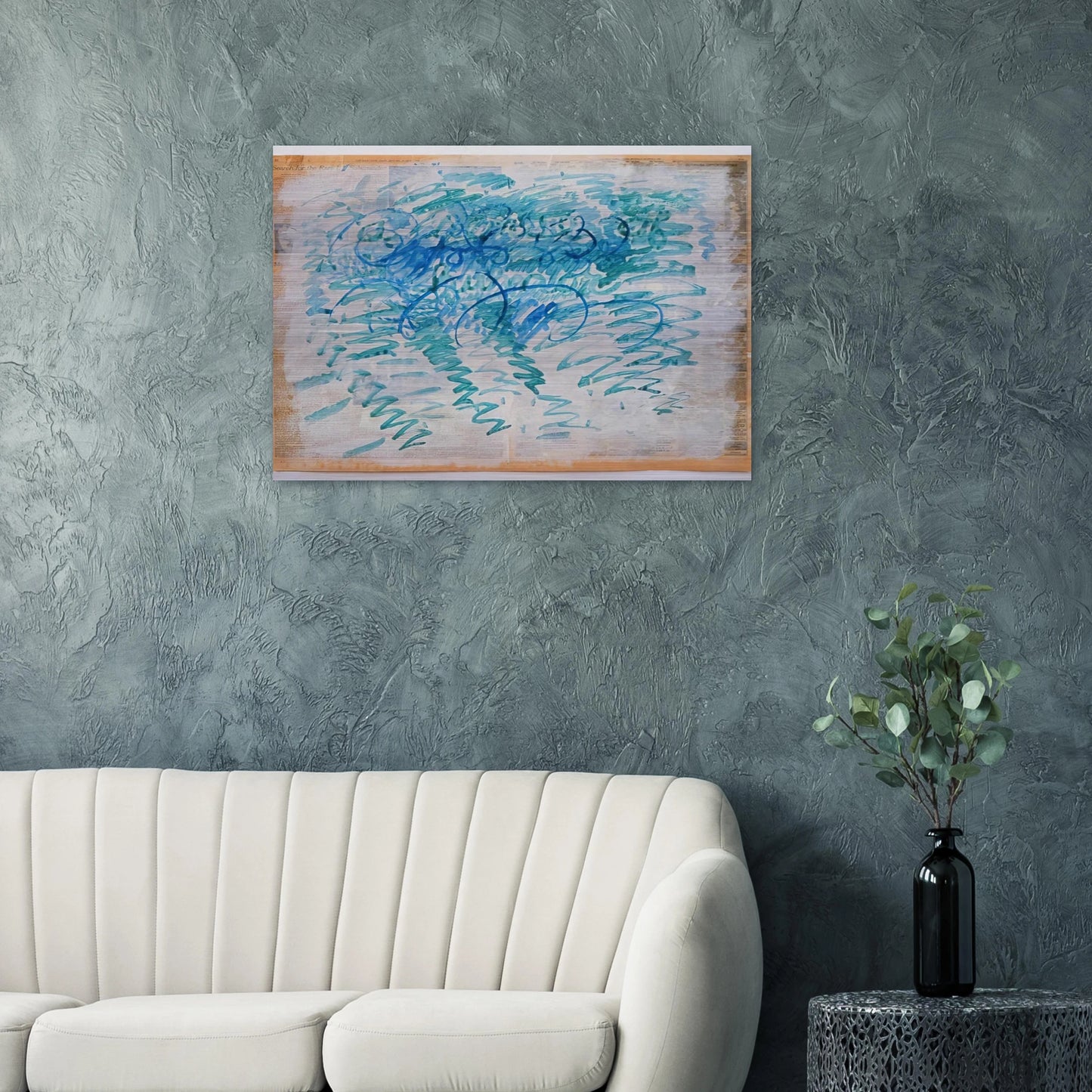 Untitled Blue Zig-Zags - 1988 - Paul Thek Brushed Aluminum Print - 70x100 cm / 28x40 inches | Paul Thek Aluminum Print | Paul Thek Prints