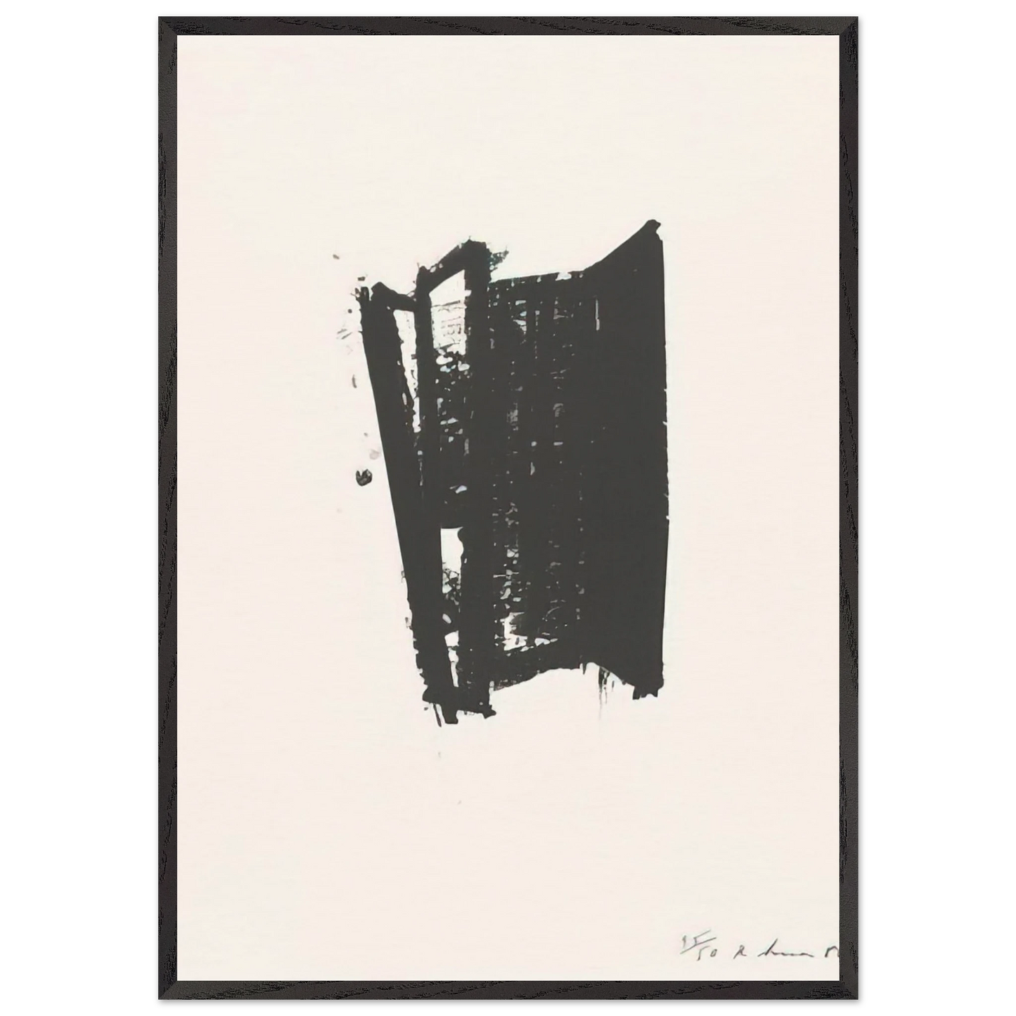 SKETCH 6 1981 - Richard Serra 70x100 cm / 28x40 inches Framed Art Print – Black Wooden Frame