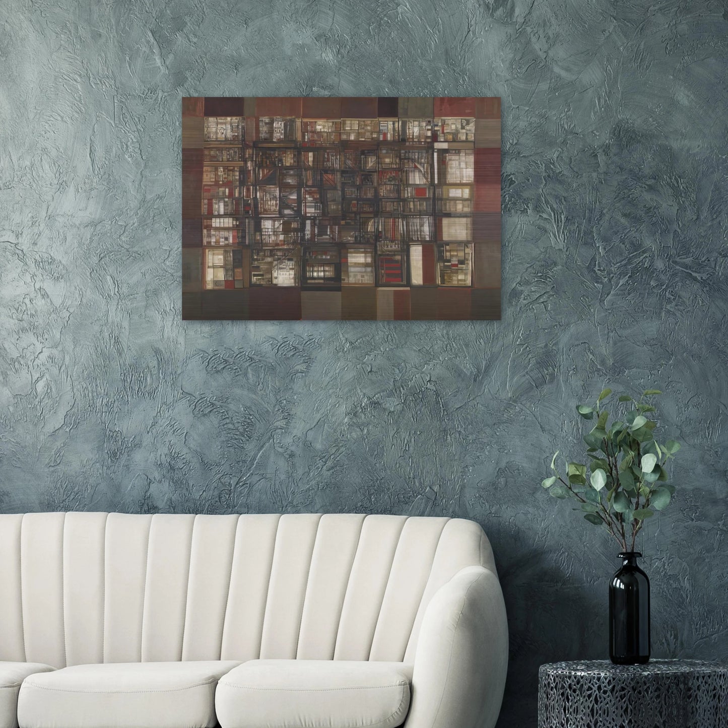 A biblioteca em fogo - 1974 - Maria Helena Vieira da Silva Brushed Aluminum Print - 70x100 cm / 28x40 inches | Maria Helena Vieira da Silva Aluminum Print | Maria Helena Vieira da Silva Prints