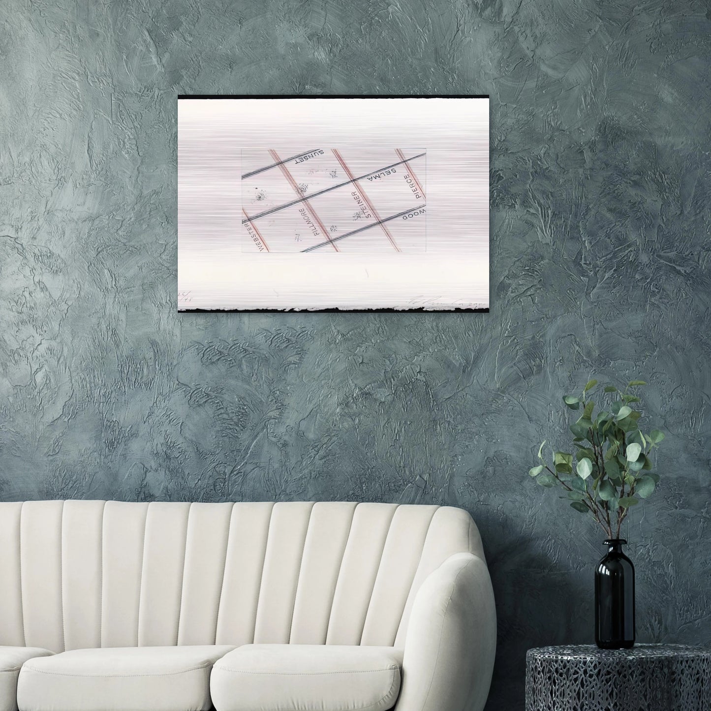 PIERCE FROM LOS FRANCISCO SAN ANGELES PORTFOLIO - Edward Ruscha Brushed Aluminum Print - 70x100 cm / 28x40 inches | Edward Ruscha Aluminum Print | Edward Ruscha Prints