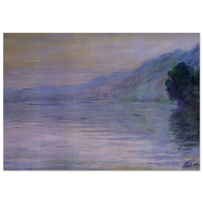 The Seine at Port-Villez, Blue Effect - claude monet Brushed Aluminum Print - 70x100 cm / 28x40 inches | claude monet Aluminum Print | claude monet Prints