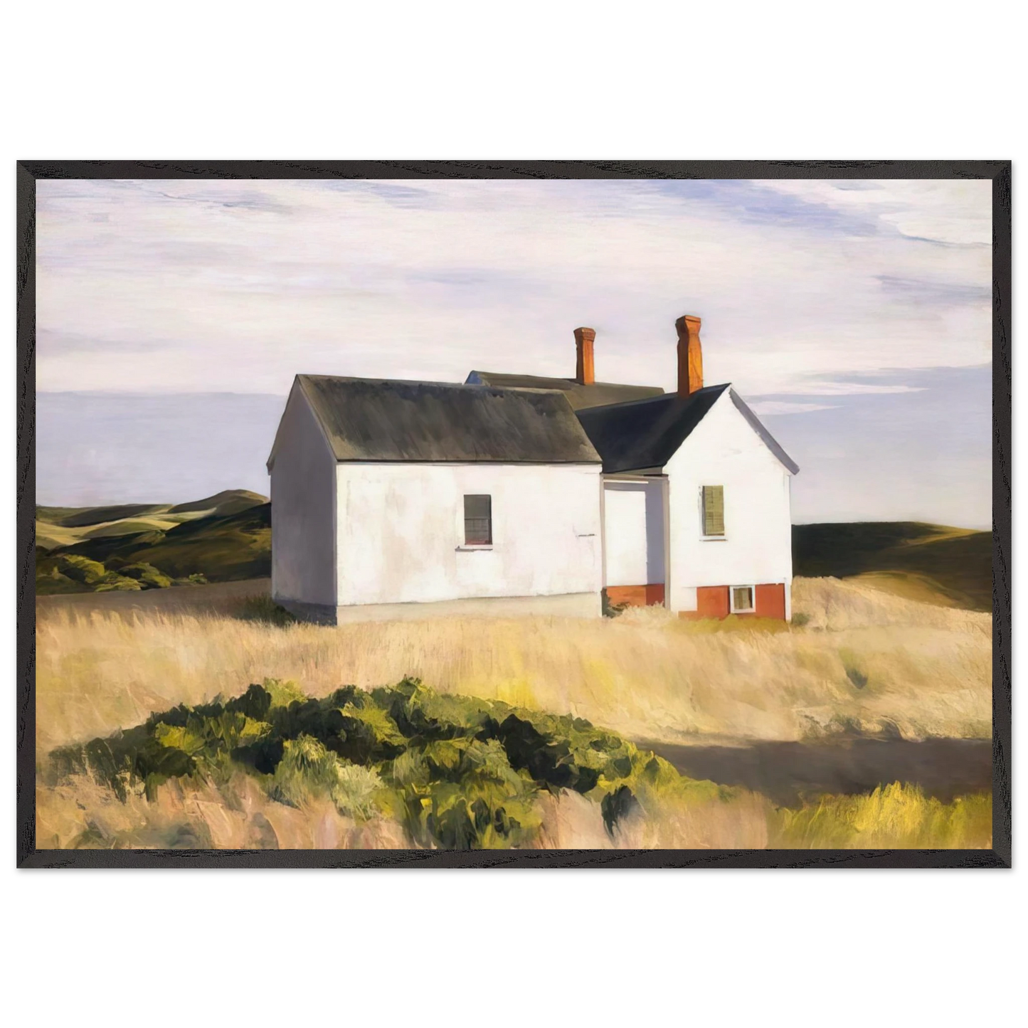 Ryders House - Edward Hopper 70x100 cm / 28x40 inches Framed Art Print – Black Wooden Frame