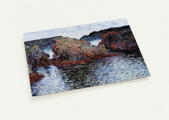 Belle-Ile, Rocks at Port-Goulphar By claude monet Pack of 10 Post Cards | claude monet Post Cards | A6 (10.5 x 14.8 cm) - 4.1 x 5.8 inches