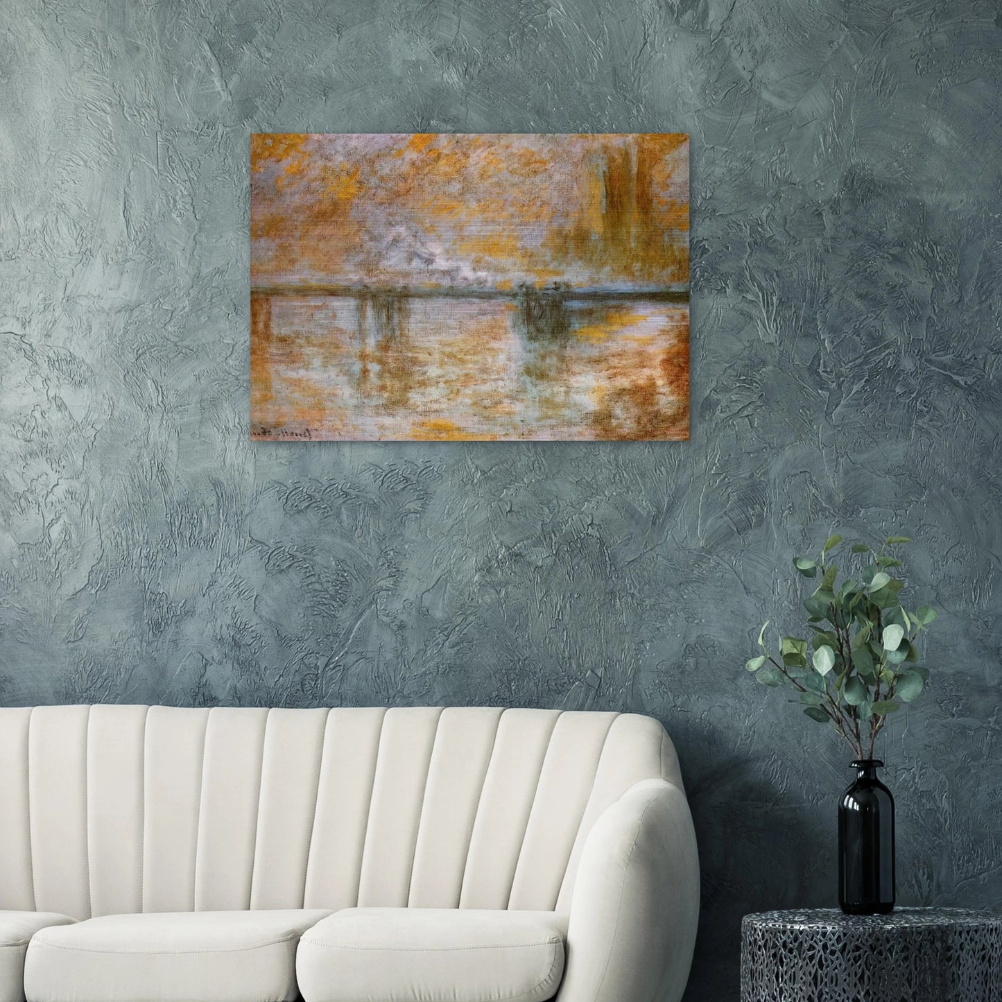 Charing Cross Bridge 3 - claude monet Brushed Aluminum Print - 70x100 cm / 28x40 inches | claude monet Aluminum Print | claude monet Prints