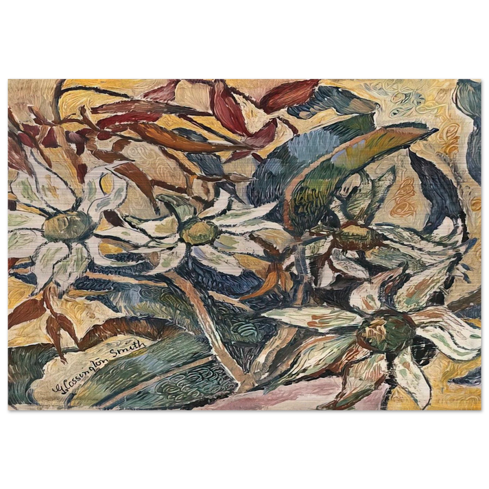 Flannel flowers and gum leaves - 1928 - Grace Cossington Smith Brushed Aluminum Print - 70x100 cm / 28x40 inches | Grace Cossington Smith Aluminum Print | Grace Cossington Smith Prints