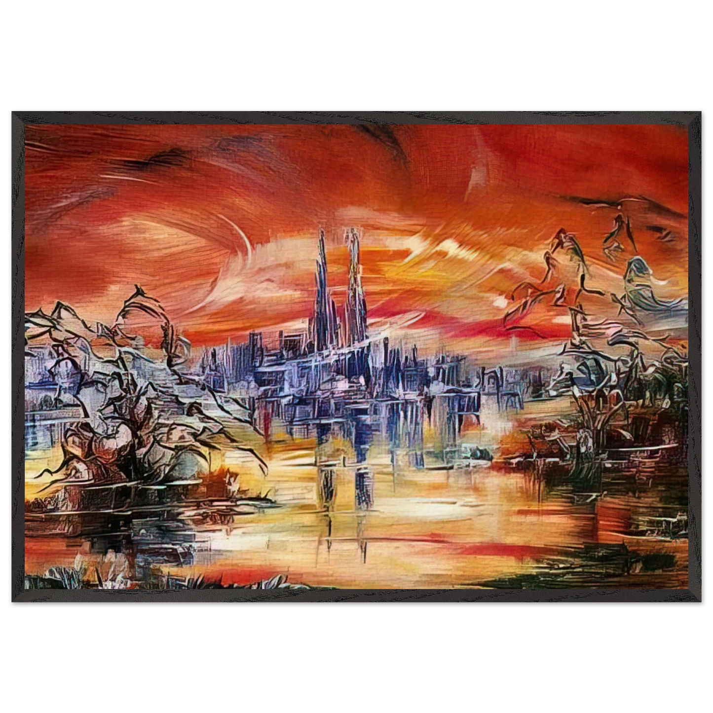 Untitled - 1981 N2 - Konrad Zuse 70x100 cm / 28x40 inches Framed Art Print – Black Wooden Frame