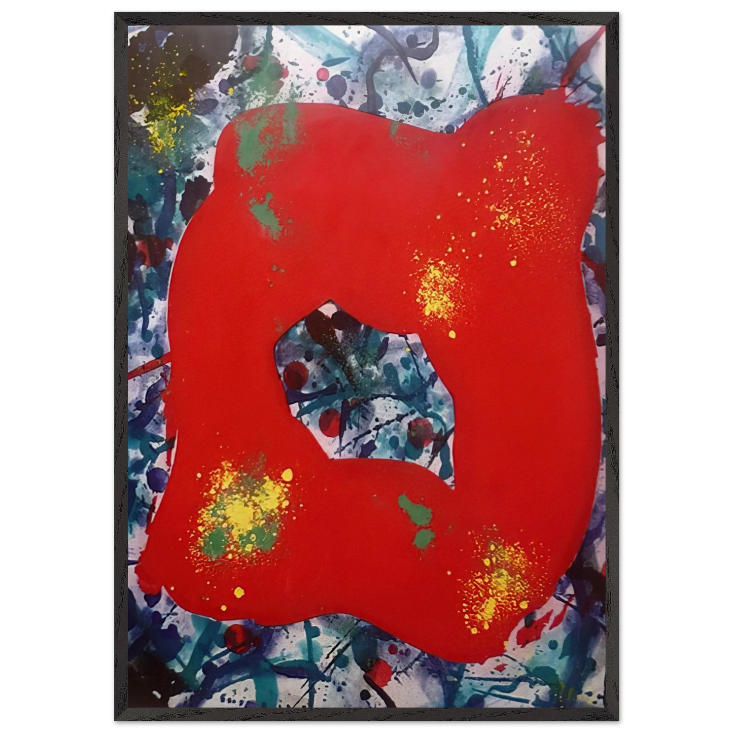 Untitled SFE 071 - Sam Francis 70x100 cm / 28x40 inches Framed Art Print – Black Wooden Frame
