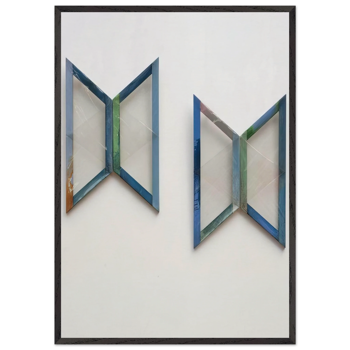 Quattro trapezi azzurri - 1978 - Carla Accardi 70x100 cm / 28x40 inches Framed Art Print – Black Wooden Frame