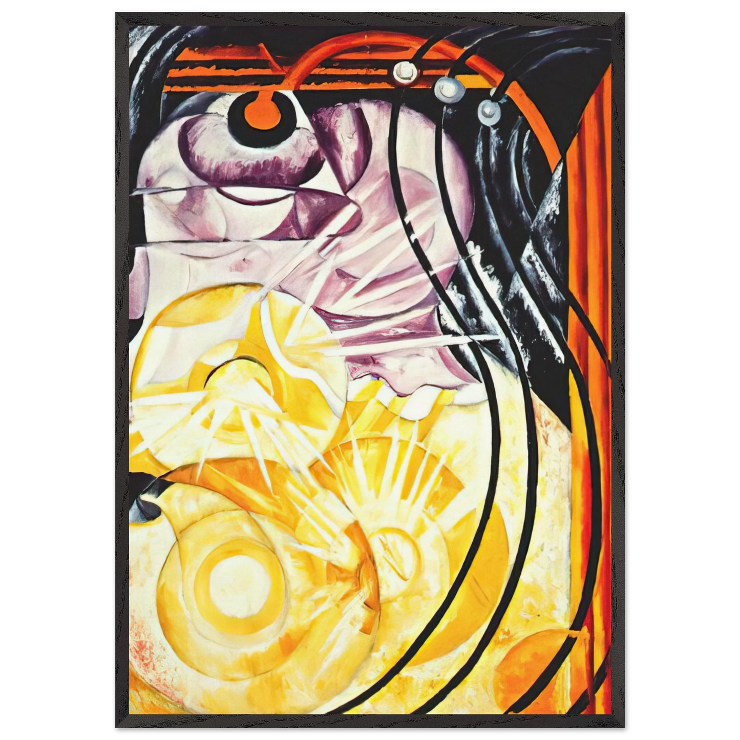 Electric lamp - 1913 - Natalia Goncharova 70x100 cm / 28x40 inches Framed Art Print – Black Wooden Frame