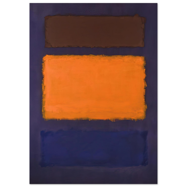 Mark Rothko - Brown, Orange, Blue on Maroon - c.1963 United States Wall Art - 21x29.7 cm / 8x12" - Premium Wooden Framed Poster With Fine Art Paper-canvas - Black frame