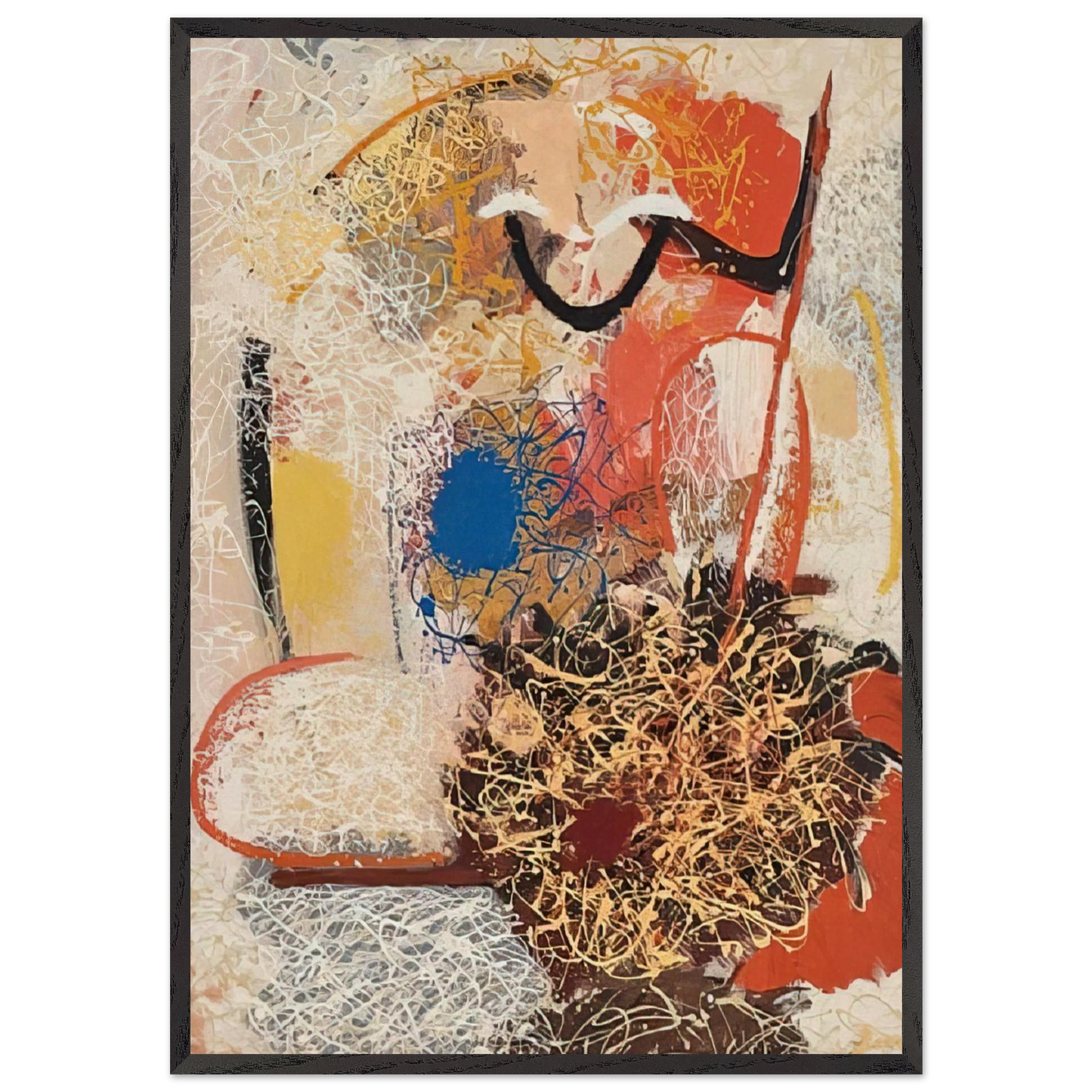 Untitled I - 1957 - John Ferren 70x100 cm / 28x40 inches Framed Art Print – Black Wooden Frame