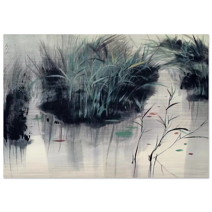 Untitled - Impressionism, Ink and wash painting - Wu Guanzhong Brushed Aluminum Print - 70x100 cm / 28x40 inches | Wu Guanzhong Aluminum Print | Wu Guanzhong Prints