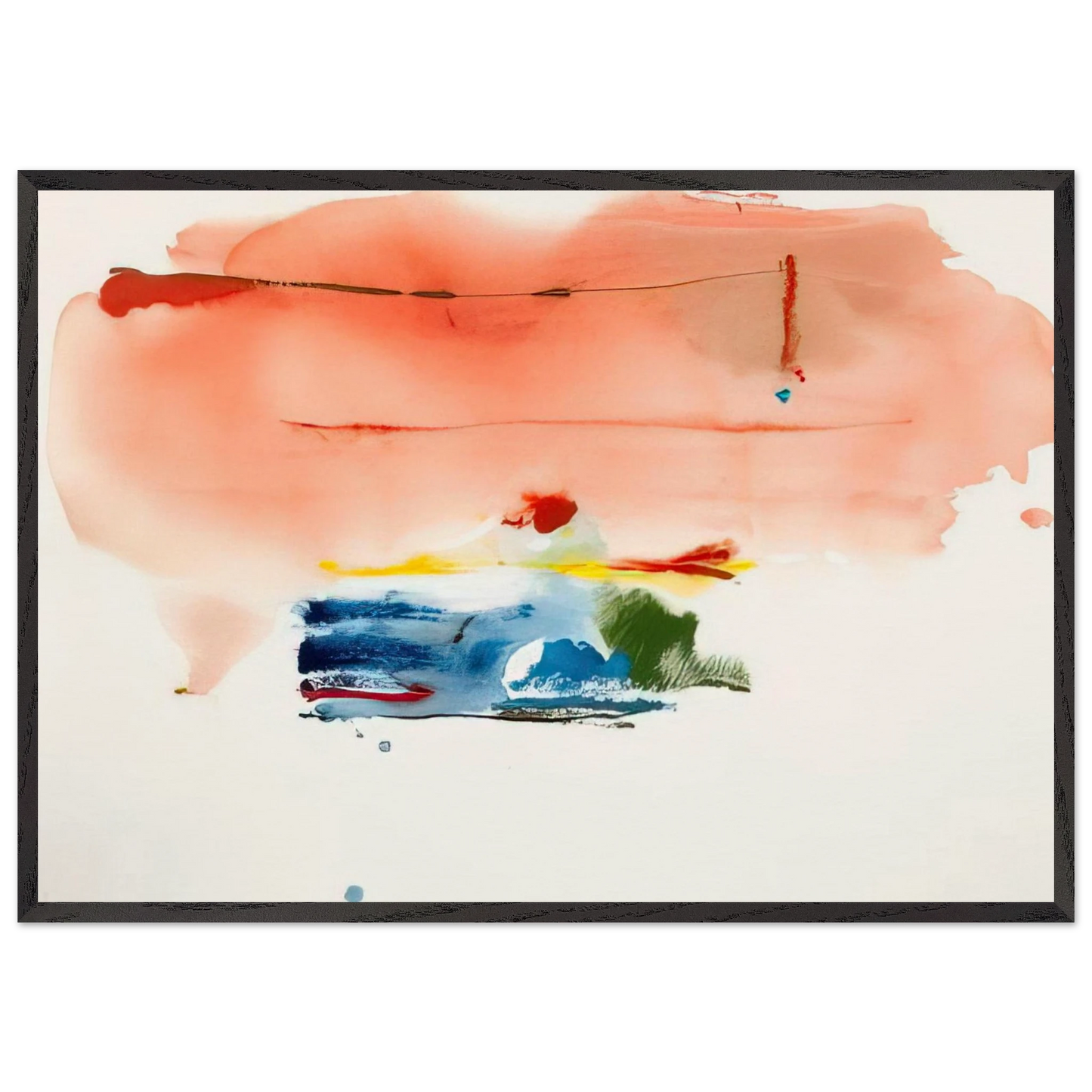 Santa Fe II - 1986 - Helen Frankenthaler 70x100 cm / 28x40 inches Framed Art Print – Black Wooden Frame