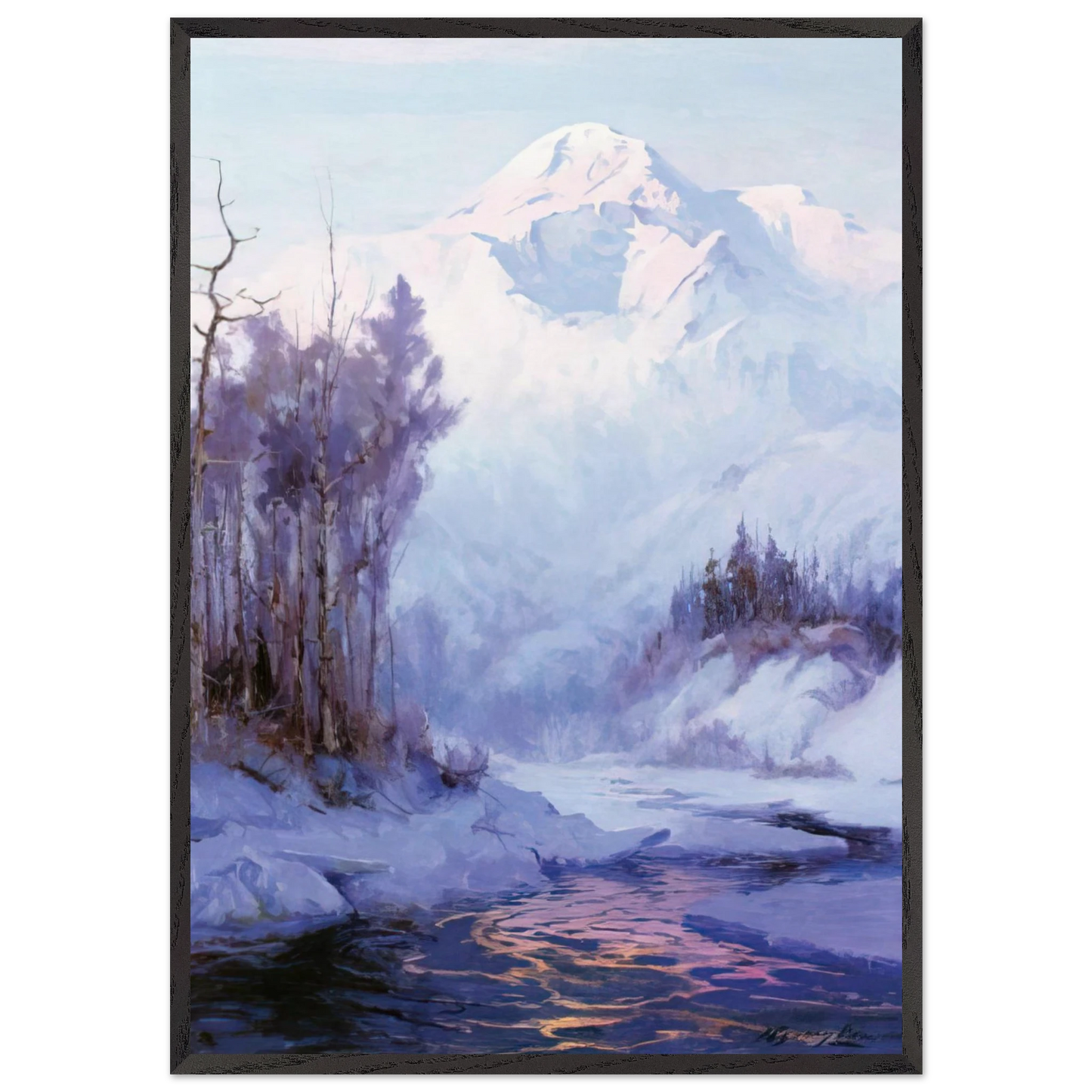 The Breakup - Romanticism - Sydney Laurence 70x100 cm / 28x40 inches Framed Art Print – Black Wooden Frame