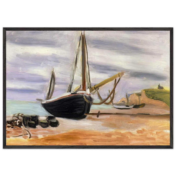 BOATS AT ETRETAT 1920 - Henri Matisse 70x100 cm / 28x40 inches Framed Art Print – Black Wooden Frame