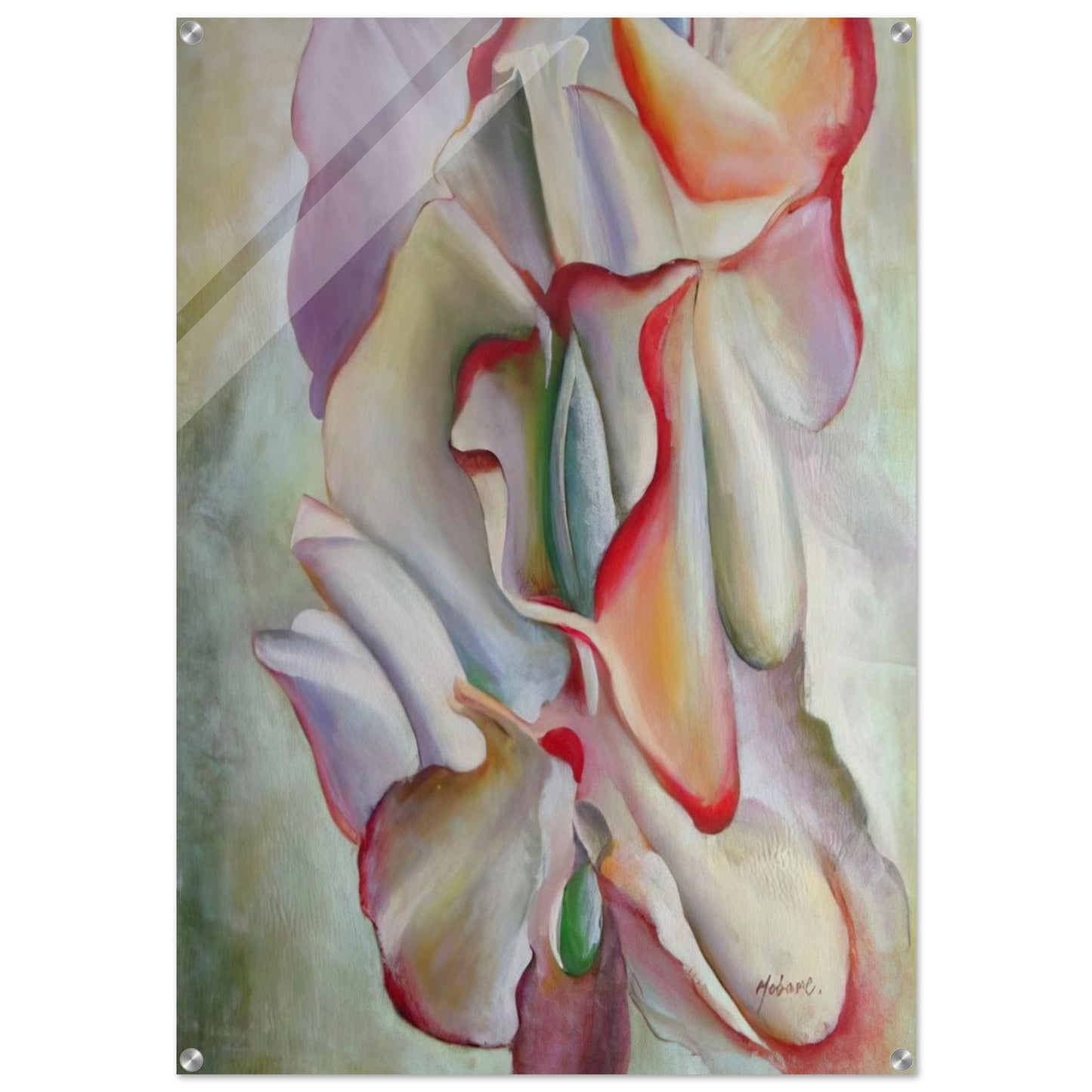 Pink Sweet Peas - Georgia O'Keeffe Acrylic Print - 70x100 cm / 28x40″ inches | Georgia O'Keeffe Wall Art | Georgia O'Keeffe Prints