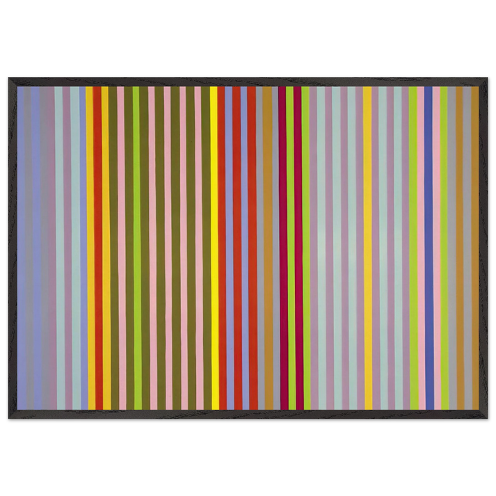 Apricot Ripple - 1968 - Gene Davis 70x100 cm / 28x40 inches Framed Art Print – Black Wooden Frame