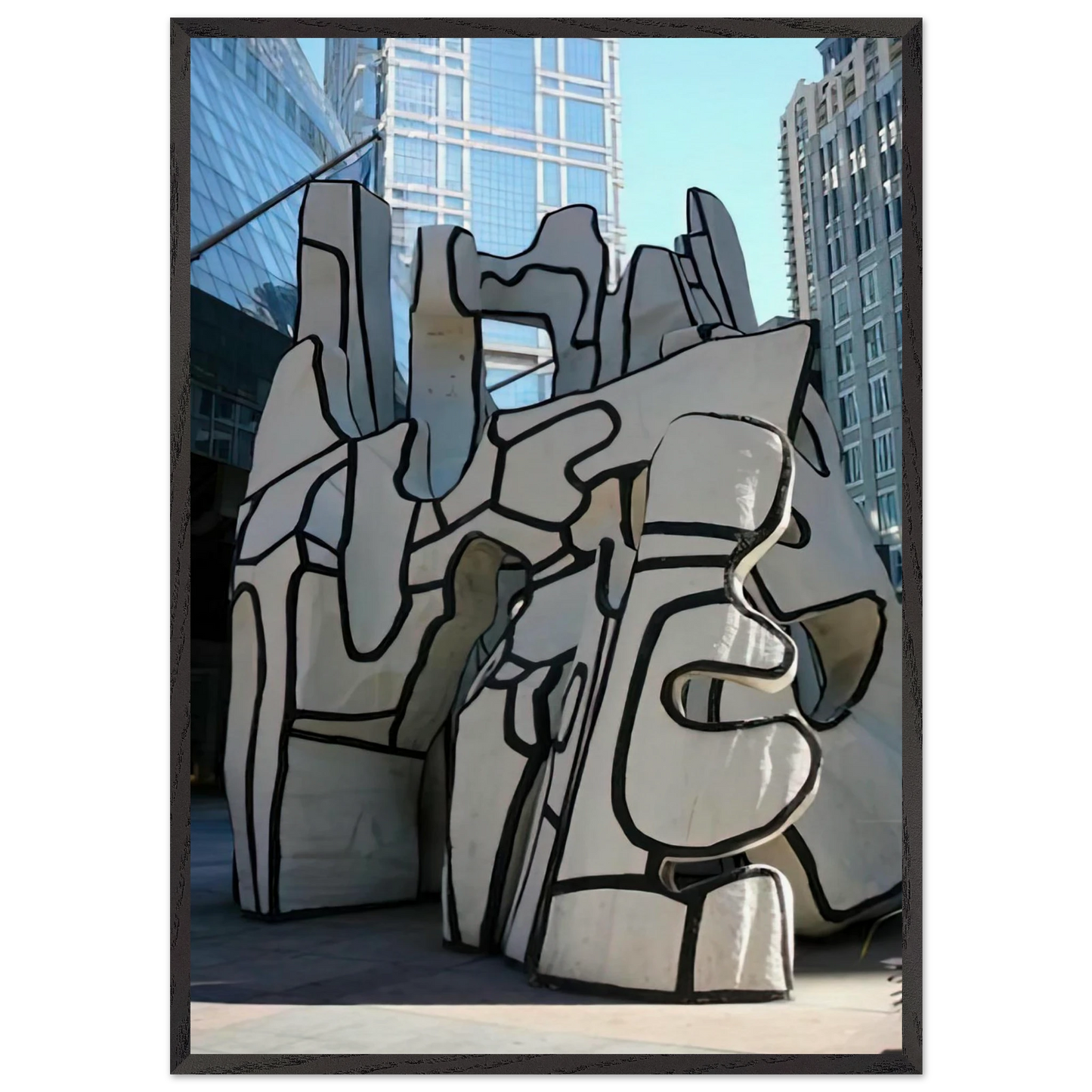 MONUMENT WITH STANDING BEAST 1984 - Jean Dubuffet 70x100 cm / 28x40 inches Framed Art Print – Black Wooden Frame
