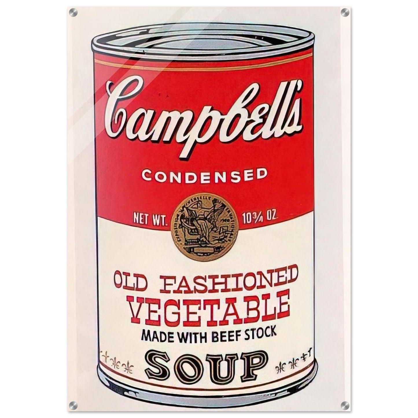 Campbell's Soup Can Old Fashioned Vegetable - Andy Warhol Acrylic Print - 70x100 cm / 28x40″ inches