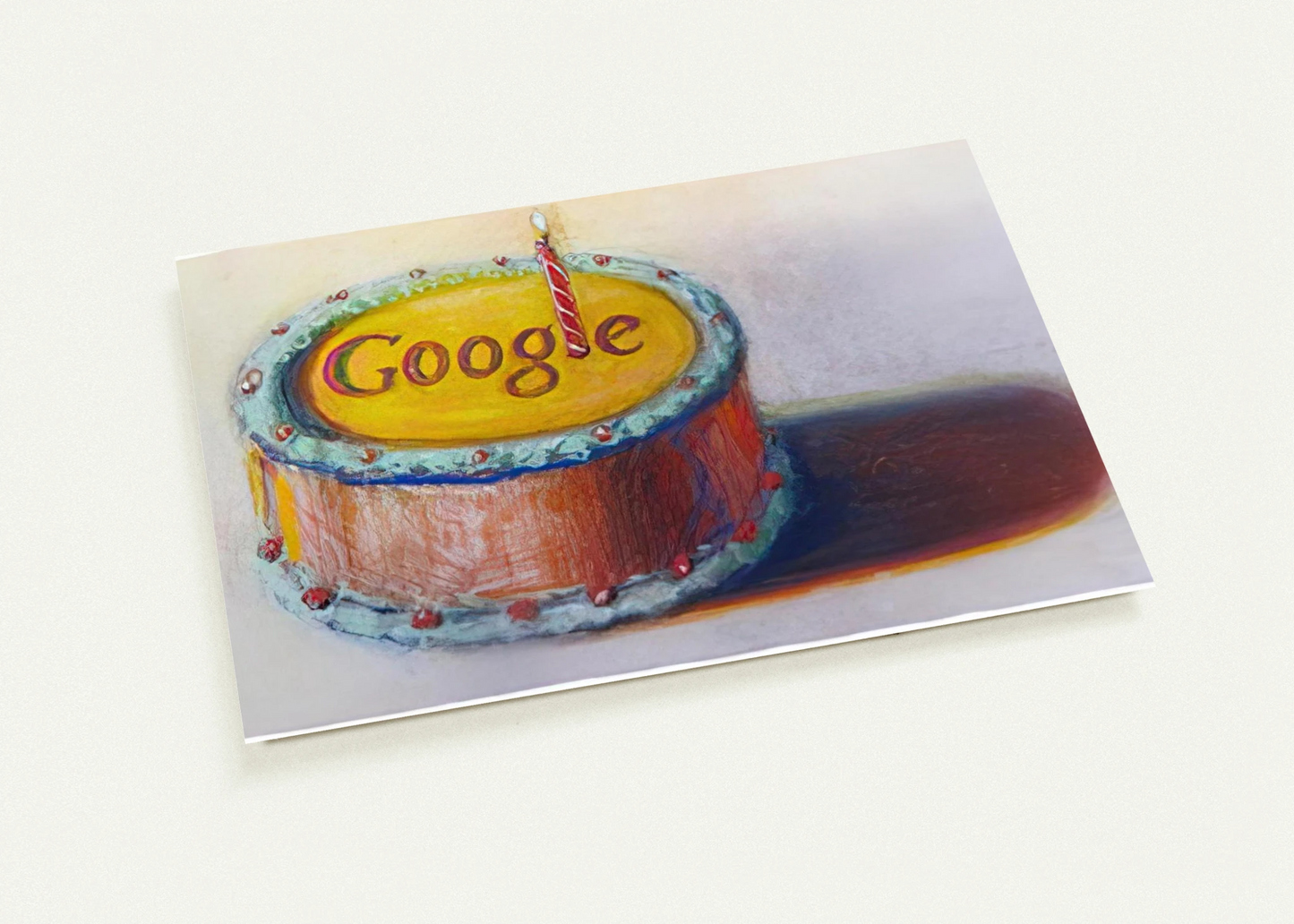 Google - 12th Birthday Cake Doodle - 2010 By Wayne Thiebaud Pack of 10 Post Cards | Wayne Thiebaud Post Cards | A6 (10.5 x 14.8 cm) - 4.1 x 5.8 inches