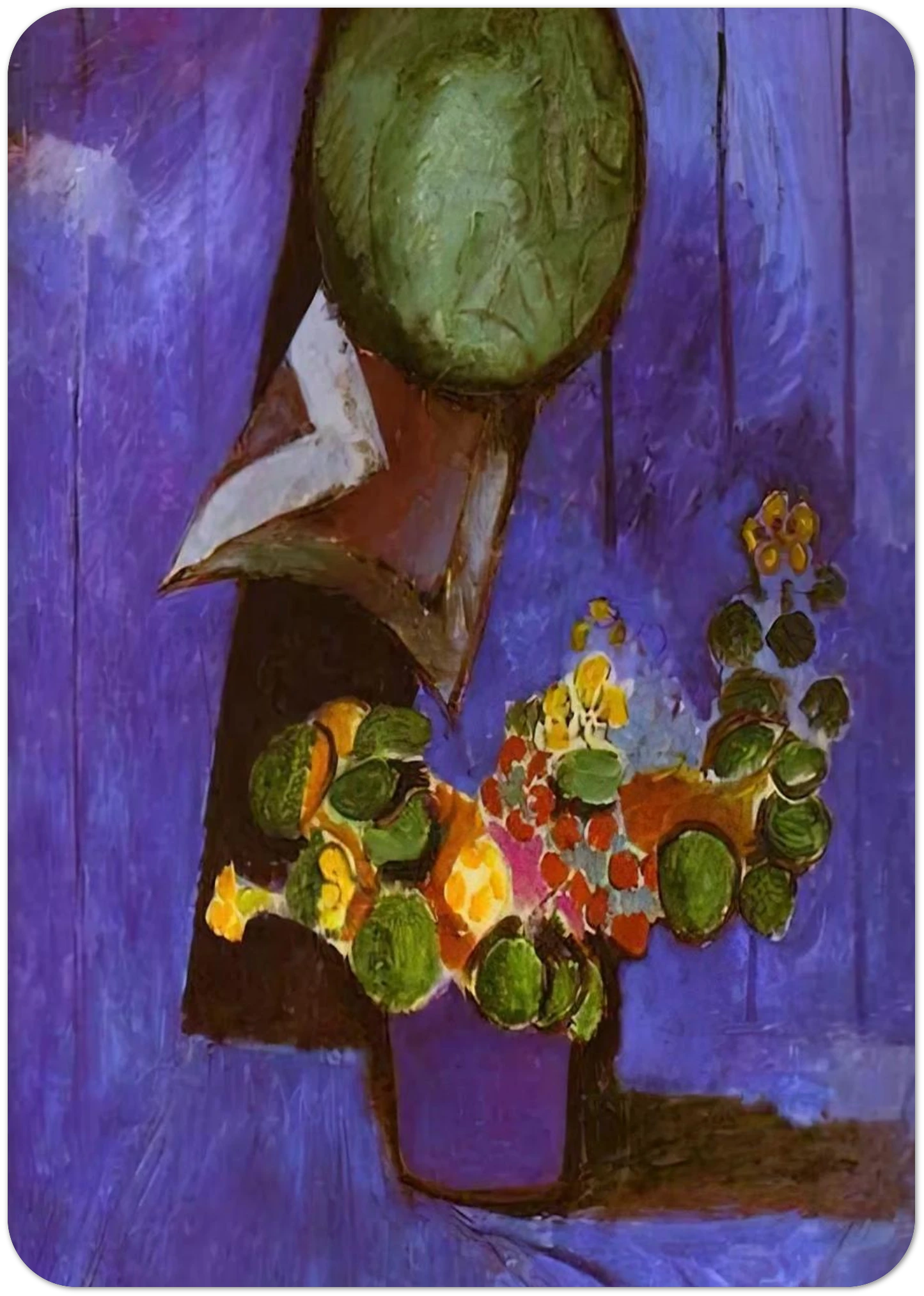 FLOWERS AND CERAMIC PLATE By Henri Matisse Pack of 10 Post Cards | Henri Matisse Post Cards | A6 (10.5 x 14.8 cm) - 4.1 x 5.8 inches